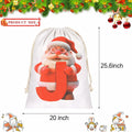 CCINEE Canvas Santa Sack Personalized Letter J Drawstring Red 27x20in by Deal US