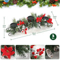 [Like New] 30" Artificial Christmas Centerpiece Red Flowers Berries Pinecones 3 Candle by Deal US