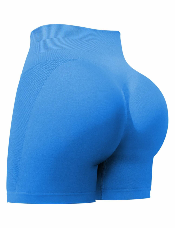 HIGORUN Women's High Waisted Seamless Workout Shorts Dark Blue Size L by Deal US