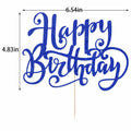 Handmade Flash Happy Birthday Cake Topper Black Birthday Party Decor by Deal US