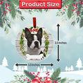 E&S Pets Boston Terrier Ceramic Round Ornament DIY Personalizable Glazed by Deal US