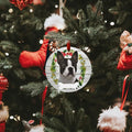E&S Pets Boston Terrier Ceramic Round Ornament DIY Personalizable Glazed by Deal US