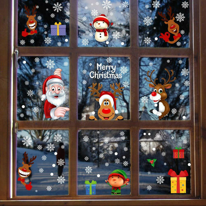 Christmas Window Clings Milky Snowflakes Xmas Stickers 160pcs Winter Decor by Deal US