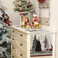 ARGOOFG Christmas Trees Table Runner Burgundy 13x72 Inch Seasonal Holiday by Deal US