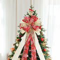 Filltown Christmas Tree Topper Bow 53x13 Inch Red & Gold Xmas Ornament by Deal US