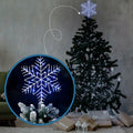 [Like_new] VIHOSE 12" Lighted Snowflake Christmas Tree Topper Metal Battery Operated by Deal US