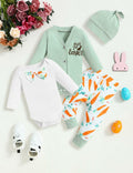FoWear Baby Boy Easter Outfit Romper & Carrot Print Pants 4PCS Size 3-6M by Deal US