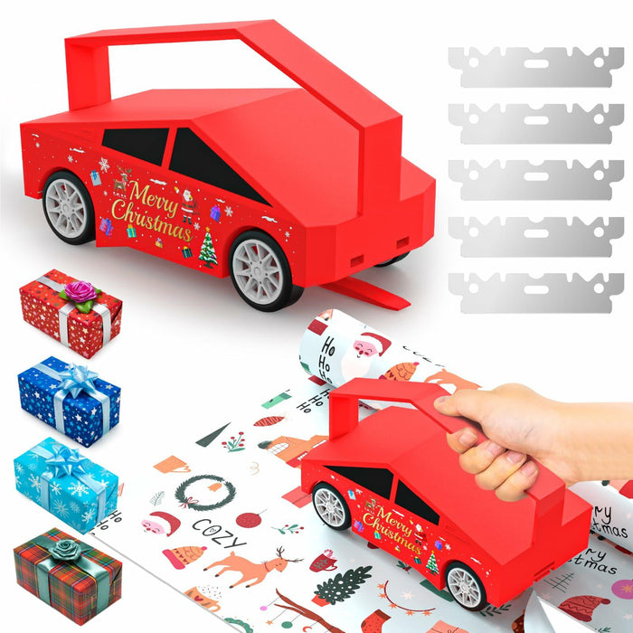 Gift Wrapping Paper Cutter Sliding with 5 Replaceable Blades Holiday Tool by Deal US