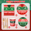 Yaomiao 180 Pcs Xmas Ugly Sweater Party Supplies Set Vintage Plates Cups Napkins by Deal US