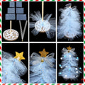Hungdao 3 Set DIY 12 Inch Tulle Christmas Tree Craft Kit with Light by Deal US