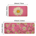 Spring Kitchen Mats Set of 2 Floral Daisy Rugs Pink 17x29 & 17x47 Inch by Deal US