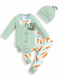 FoWear Baby Boy Easter Outfit Romper & Carrot Print Pants 4PCS Size 3-6M by Deal US