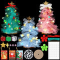 Hungdao 3 Set DIY 12 Inch Tulle Christmas Tree Craft Kit with Light by Deal US