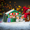 [Like New] Zqoyn LED Lighted Christmas Village Set Indoor Table Decor Bicycle by Deal US