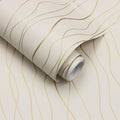 Dimoon Grasscloth Peel Stick Wallpaper 78.7x17.3in Blue Golden Linen Texture by Deal US