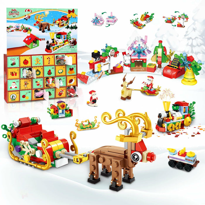 Advent Calendar 2024 Building Blocks Set 12-in-1 Countdown to Christmas by Deal US
