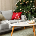 Cinnvoice Wood Christmas Tree with Lights Set of 2 White 13.4" & 9.8" by Deal US