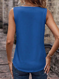 Dulayoo Women's V Neck Casual Sleeveless Tank Top Blue Size L by Deal US
