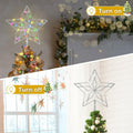[Like New] Christmas Tree Topper 50 LED Light Silver Star Remote Control Xmas Decor by Deal US
