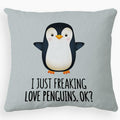 Voatok Penguin Love Decorative Throw Pillow Case 18x18 inch Yolk Yellow by Deal US