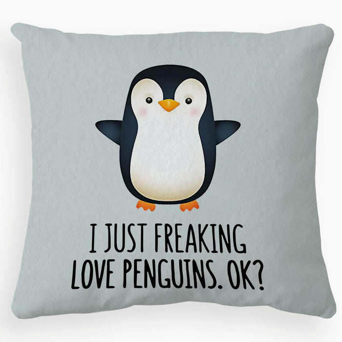 Voatok Penguin Love Decorative Throw Pillow Case 18x18 inch Yolk Yellow by Deal US