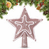 [Like New] Hollowfly Glitter Mini Star Christmas Tree Topper Rose Gold 4 Inch