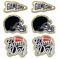 Tmtains 6Pcs Game Day Embroidered Iron-On Patches Football Helmets Black by Deal US