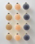 [Like New] 12PCS Velvet Christmas Ball Ornaments 3.15" Handmade Flocked Shatterproof Set by Deal US