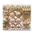 AUXO-FUN 54 Pc Christmas Ornaments Baubles Tree Decoration Champagne Gift Box by Deal US