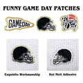 Tmtains 6Pcs Game Day Embroidered Iron-On Patches Football Helmets Black by Deal US