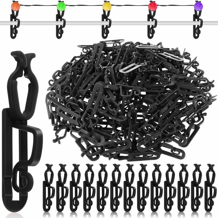 Blulu 25 Pcs Light Clips Hooks Gutter Clips for C9 C7 C6 Roof Black by Deal US