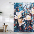 WOHEWREY Floral Waterproof Shower Curtain Green 72x72 Inch with 12 Hooks by Deal US