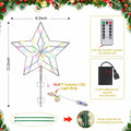 [Like New] Christmas Tree Topper 50 LED Light Silver Star Remote Control Xmas Decor by Deal US