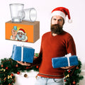 Roshtia Christmas Whiskey Gift Set 2 Clear Shot Glasses 1.5 oz by Deal US
