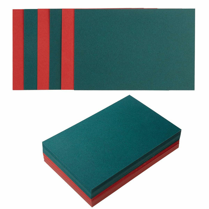 100 Sheets Christmas Cardstock Paper 250 GSM Thick 5x7in Green Red by Deal US