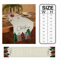 Merry Christmas Table Runner Buffalo Plaid Xmas Tree Cotton Linen 13x72 RedGreen by Deal US