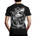 Faiwvhe Men's Creative Shark Graphic T-Shirt Black 2XL Size 2XL by Deal US