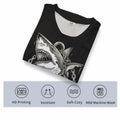 Faiwvhe Men's Creative Shark Graphic T-Shirt Black 2XL Size 2XL by Deal US