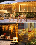 JIXXULVU 2 Pack 53FT 486 LED Outdoor Waterproof Timer 8 Modes Warm White by Deal US