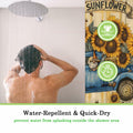 TIPIPARK Sunflower Shower Curtain 72x72 Waterproof Polyester with 12 Hooks by Deal US