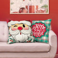 Fjfz Christmas Santa Mrs Claus Throw Pillow Covers 16x16 Green Set of 4 by Deal US