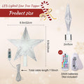 Riakrum Christmas Star Tree Topper Lights 9.5in USB Remote Multicolor 2pcs by Deal US