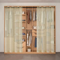 AZRMT Long Sheer Curtains 37x120in Rod Pocket Light Filtering Beige 2 Panels by Deal US
