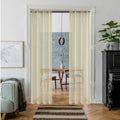 AZRMT Long Sheer Curtains 37x120in Rod Pocket Light Filtering Beige 2 Panels by Deal US