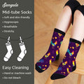 Samgula Multicolor Rooster Crew Socks Purple Rural Berry Colorful Size 6-8 by Deal US