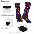 Samgula Multicolor Rooster Crew Socks Purple Rural Berry Colorful Size 6-8 by Deal US
