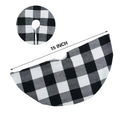 4 Pack Christmas Tree Skirt 15" Black White Buffalo Plaid Holiday Decor by Deal US