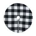 4 Pack Christmas Tree Skirt 15" Black White Buffalo Plaid Holiday Decor by Deal US