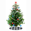 4 Pack Christmas Tree Skirt 15" Black White Buffalo Plaid Holiday Decor by Deal US