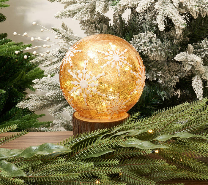 Diahom Christmas Table Decorations 6in Champagne Gold Snowflake Ball by Deal US